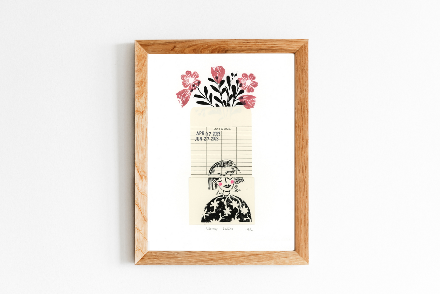 Library Ladies Linocut