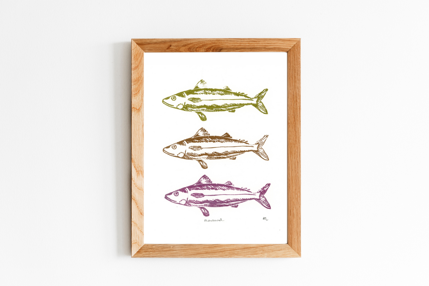 Mackerel Linocut