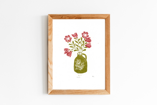 Vase Linocut