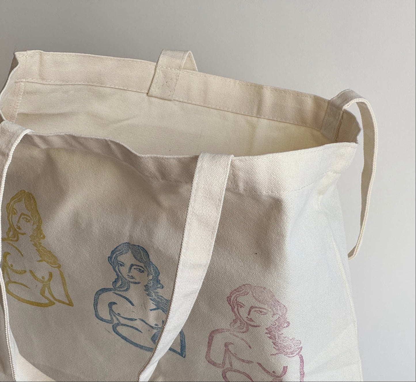 Portrait Linocut Tote Bag