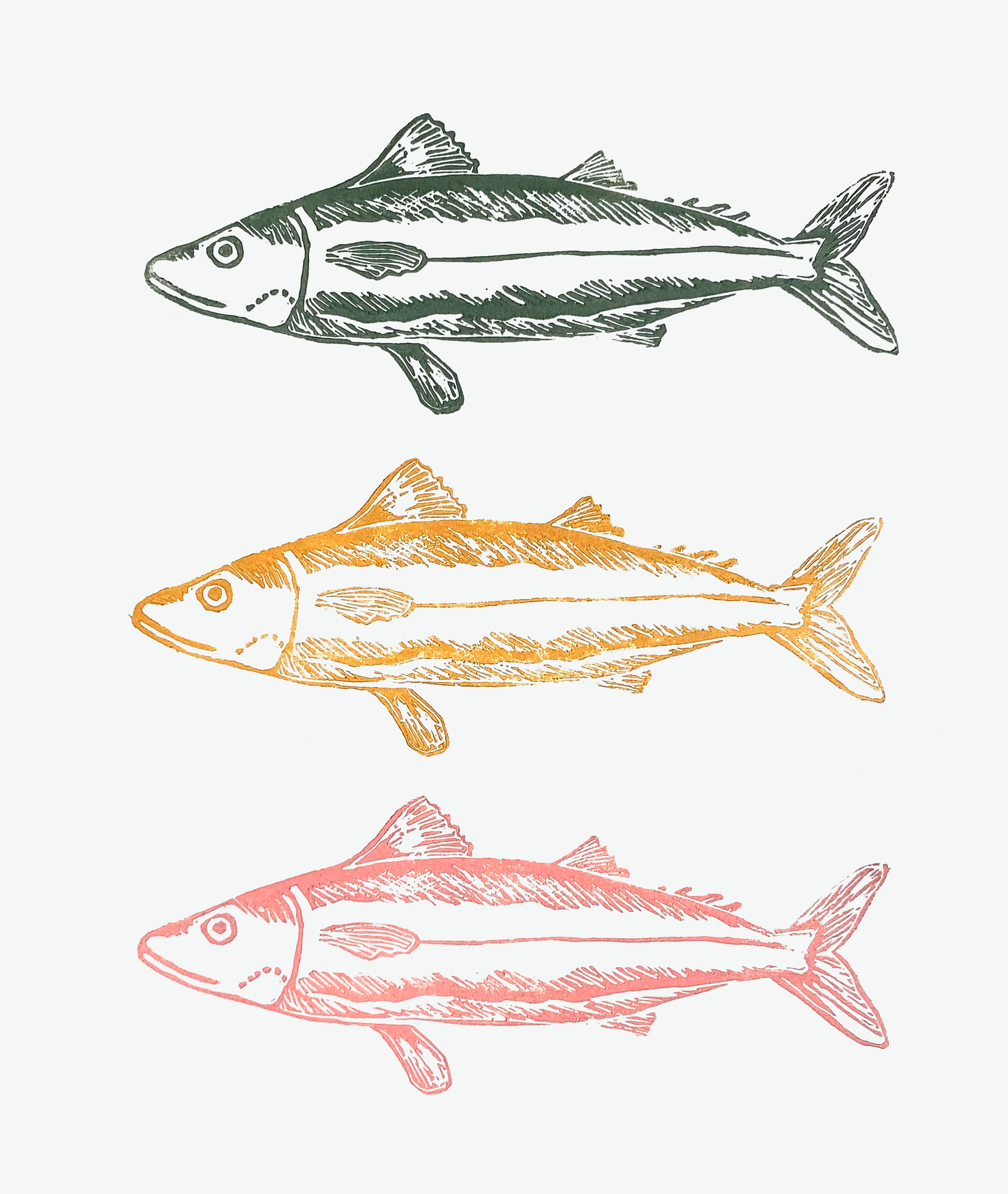 Mackerel Linocut