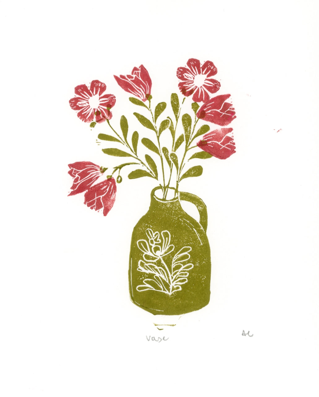Vase Linocut
