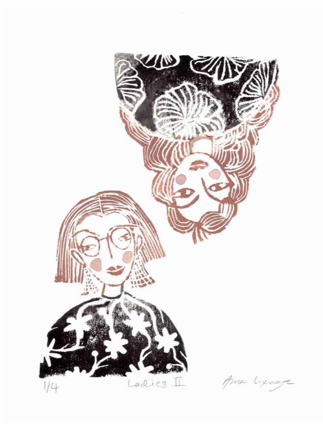 Ladies II Linocut