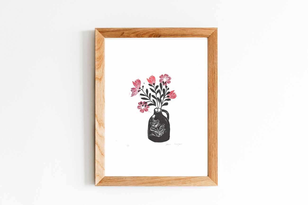 Vase Linocut