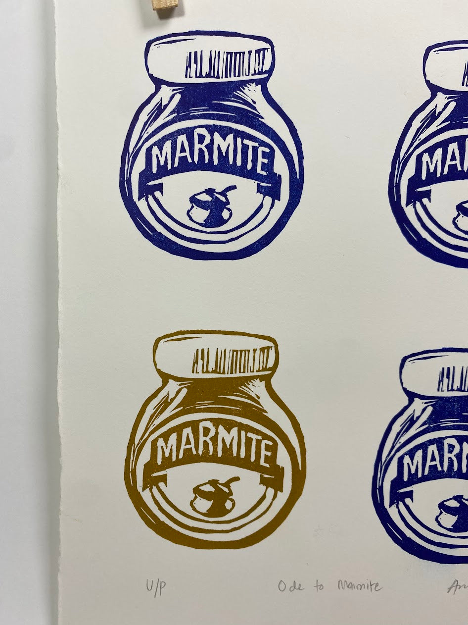 Ode to Marmite Linocut