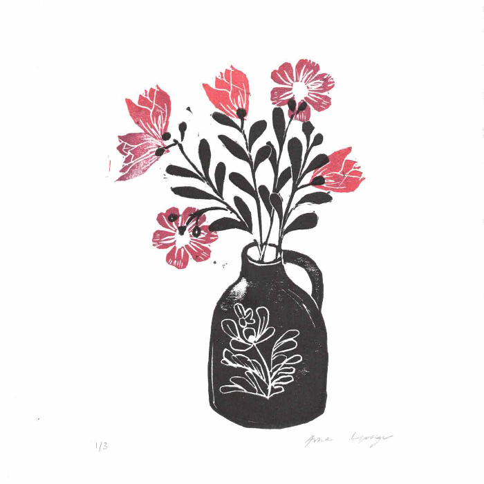 Vase Linocut
