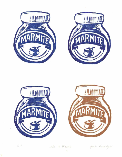 Ode to Marmite Linocut