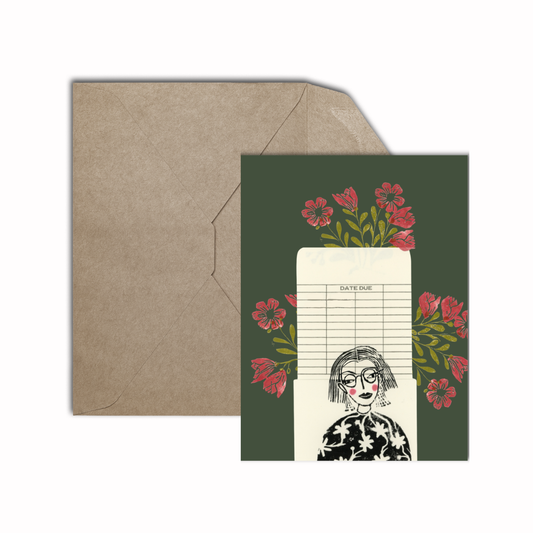 Library Card Due Date Greeting Card