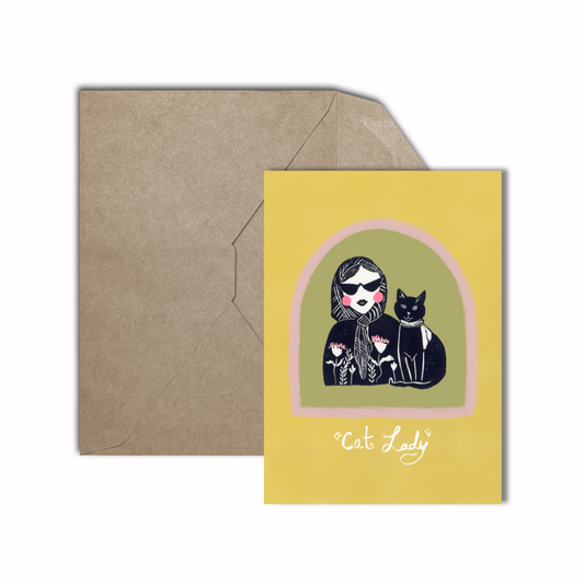 Cat Lady Greeting Card