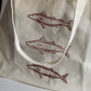 Mackerel Fish Linocut Tote Bag