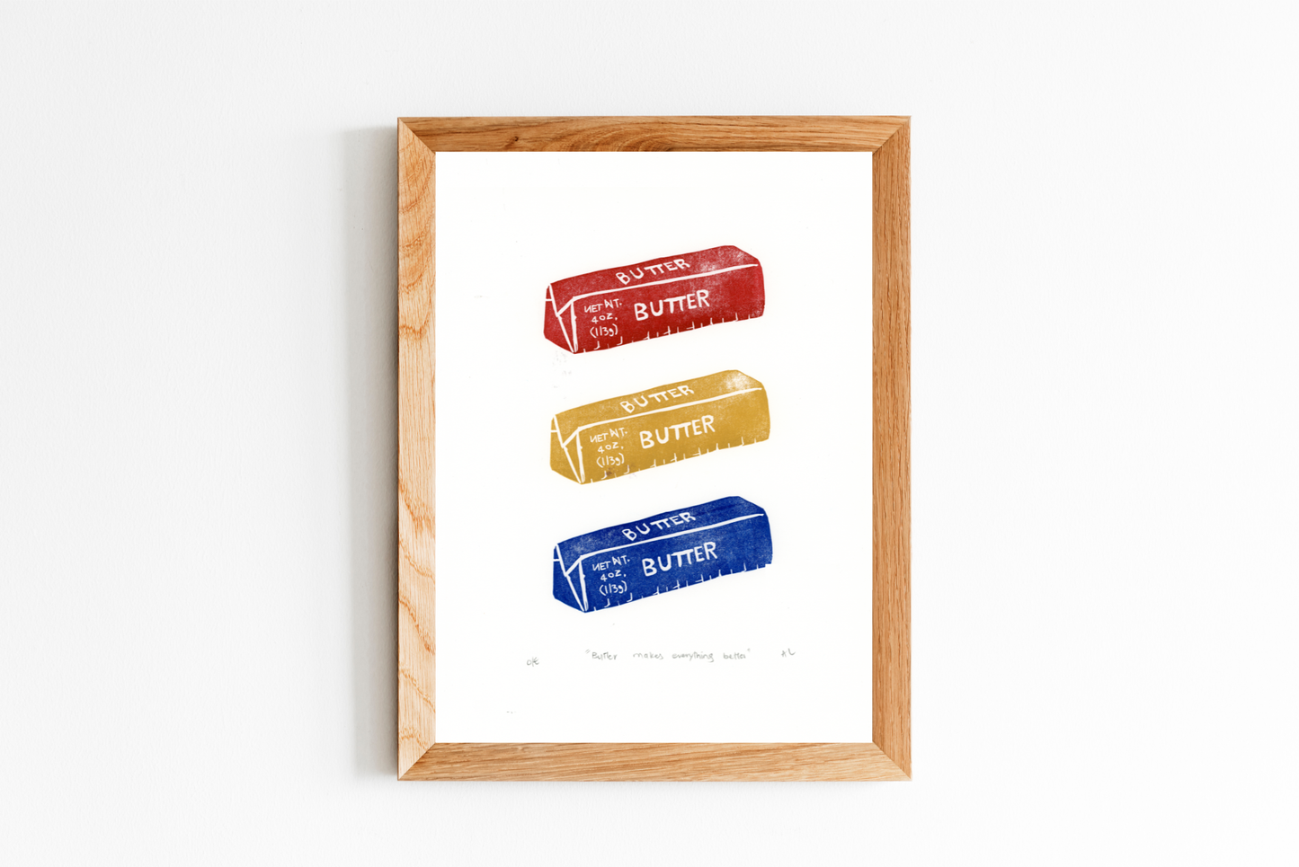 'Butter makes everything better' Linocut